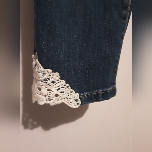 Cat & Jack Jeans Crochet Lace Trim Adjustable Waist - Picture 5 of 8